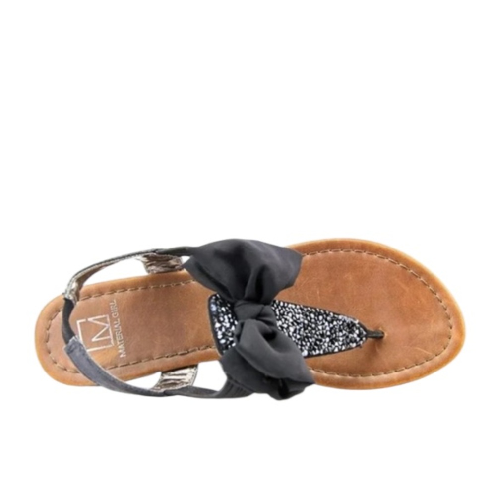 Material Girl Womens Swan 2 Split Toe Casual T-Strap Sandals, Black, Size 6.5 - Picture 11 of 16